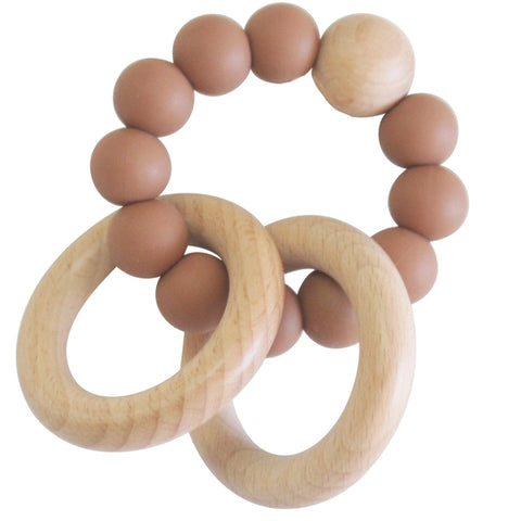 Alimrose Beechwood Teether Ring Set - Cinnamon