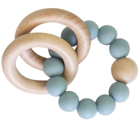 Alimrose Beechwood Teether Ring Set - Ether