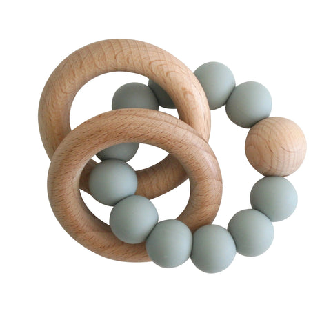 Alimrose Beechwood Teether Ring Set - Sage