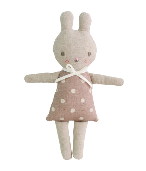 Alimrose Bonnie Bunny Rattle Mauve Spot