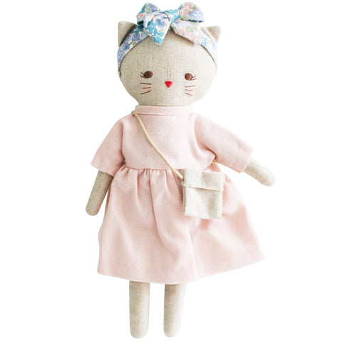 Alimrose Mini Lilly Kitty - Pink Linen Dress