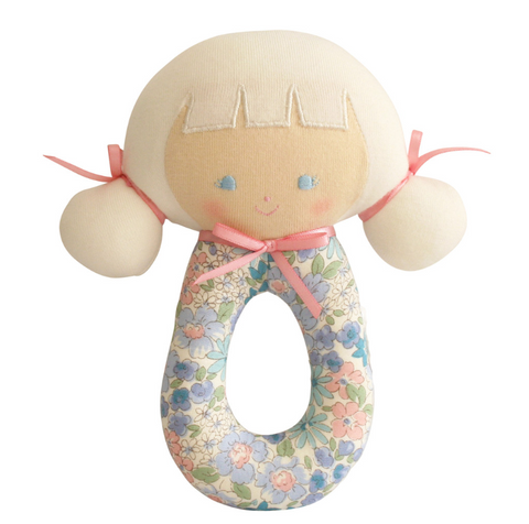 Audrey Grab Rattle 16cm Liberty Blue