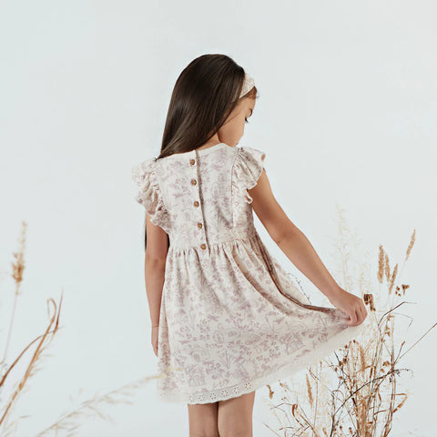 Aster & Oak Fairy Garden Ruffle Dress - 2Y-5Y