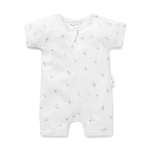 Aster & Oak Little Leaf Zip Romper