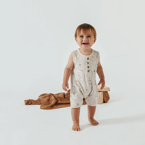 Aster & Oak Pirate Map Henley Romper