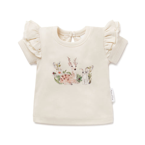 Aster & Oak Prairie Print Flutter Tee - Age 3Y-5Y