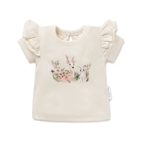 Aster & Oak Prairie Print Flutter Tee - 1 to 2Y