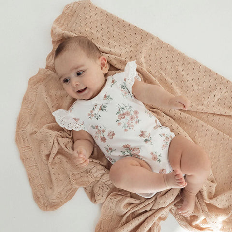 Aster & Oak Primrose Lace Onesie