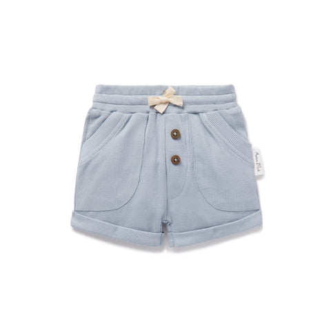 Aster & Oak Zen Blue Rib Pocket Shorts - Baby Boys