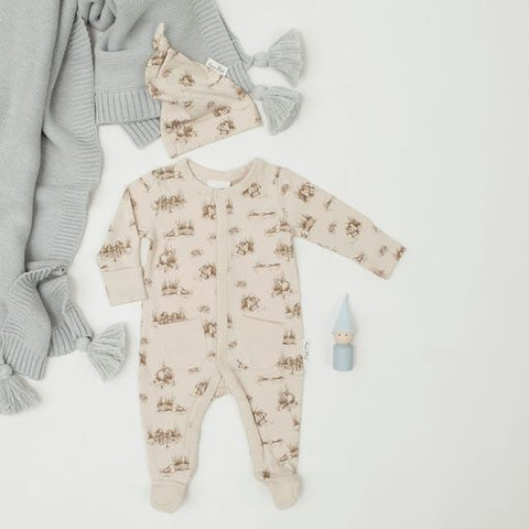 Aster & Oak Beaver Footed Romper