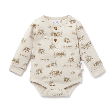 Aster & Oak Beaver Henley Onesie