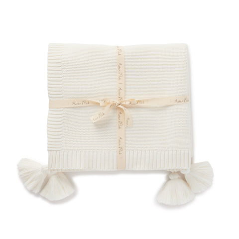 Aster & Oak Chunky Knit Blanket - Off-White