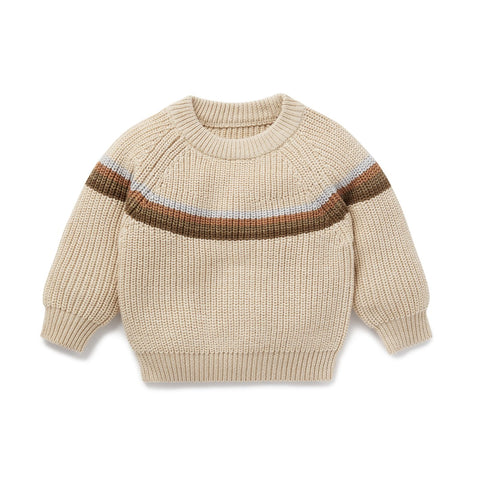 Aster & Oak Oatmeal Rainbow Knit Jumper