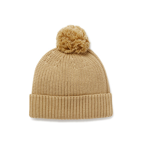 Aster & Oak Taupe Pom Pom Beanie