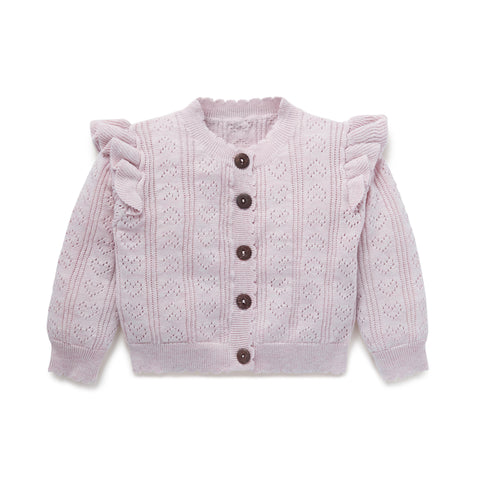 Aster & Oak Violet Heart Knit Cardigan