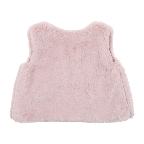 Bebe Ivy Faux Fur Vest - Smoke Pink