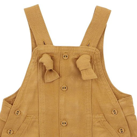 Bebe Mustard Linen Shortalls