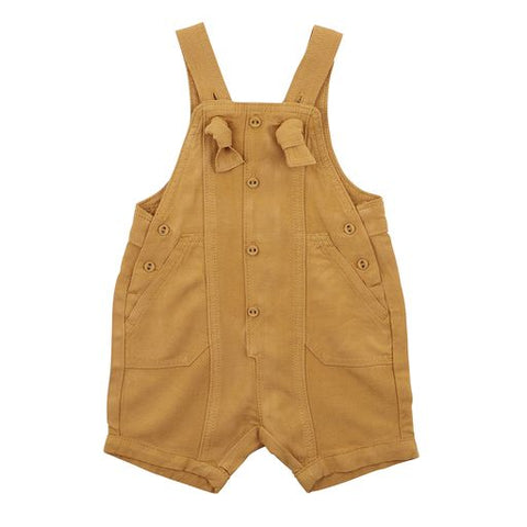 Bebe Mustard Linen Shortalls