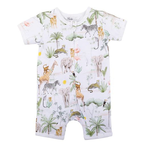 Bebe Lucas Safari SS Zip Romper