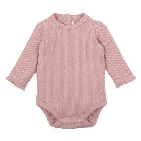 Bebe Ella Rib Bodysuit - Dusky Pink