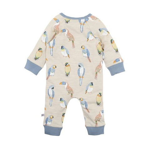 Fox & Finch Parrots Long Sleeve Zip Romper