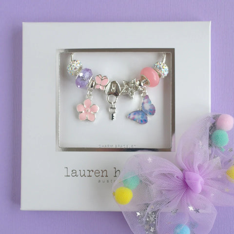 Lauren Hinkley Charm Bracelet - Purple Butterfly Magic Charm