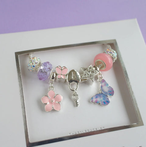 Lauren Hinkley Charm Bracelet - Purple Butterfly Magic Charm