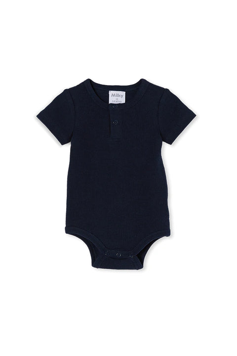 Milky Navy Rib Bubbysuit