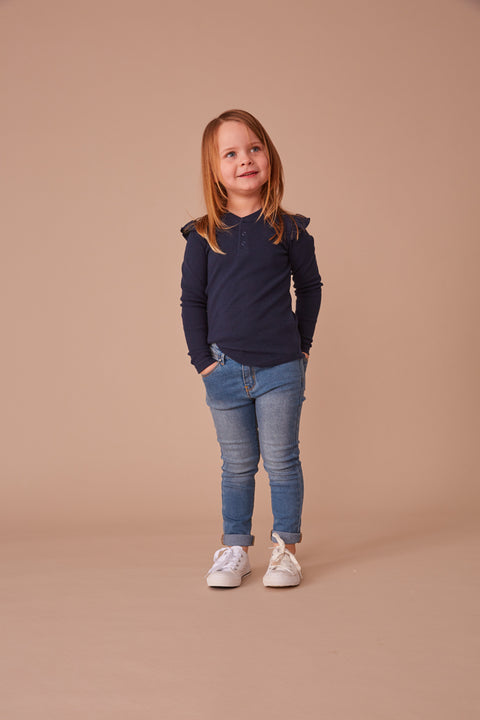 Milky Girls Essential Henley - Midnight Blue