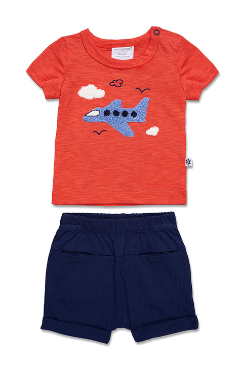 Marquise Boys Aeroplane Short Sleeve Tee and Shorts