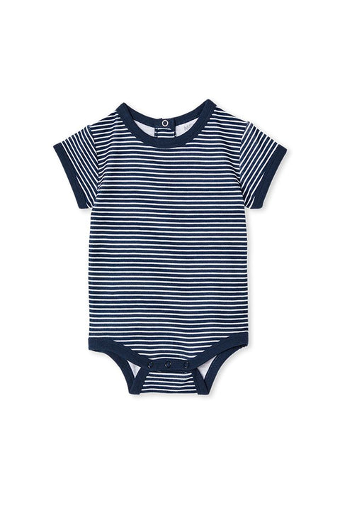 Milky Navy Mini Stripe Bubbysuit