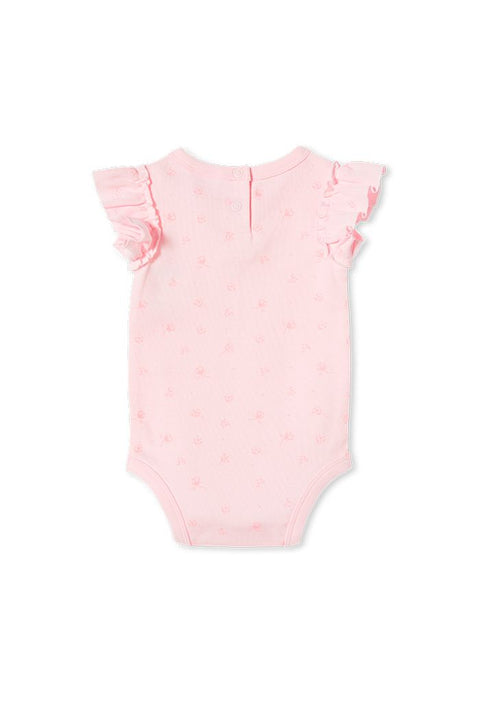 Milky White Rosebud Rib Bubbysuit