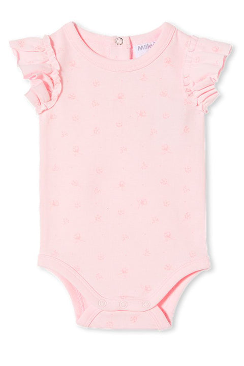 Milky White Rosebud Rib Bubbysuit