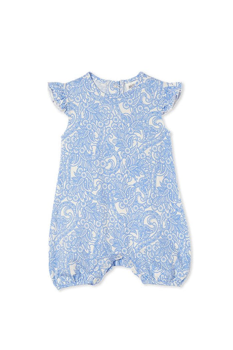 Milky Spring Paisley Romper