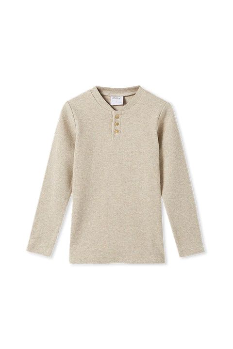 Milky Natural Marle Rib Henley