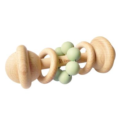 O.B. Designs Eco-Friendly Rattle - Organic Beechwood - Sage