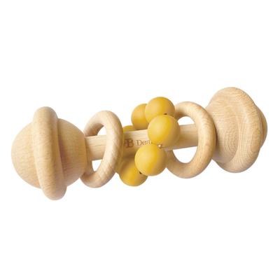 O.B. Designs Eco-Friendly Rattle - Organic Beechwood - Turmeric