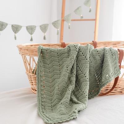 O.B. Designs Handmade Crochet Baby Blanket - Sage