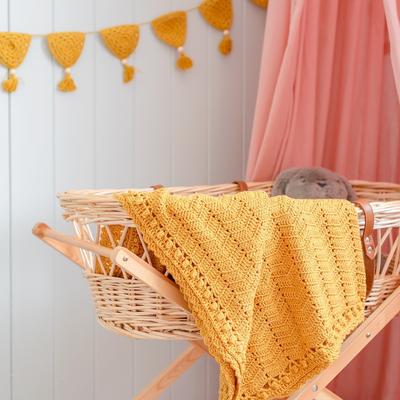 O.B. Designs Handmade Crochet Baby Blanket - Turmeric