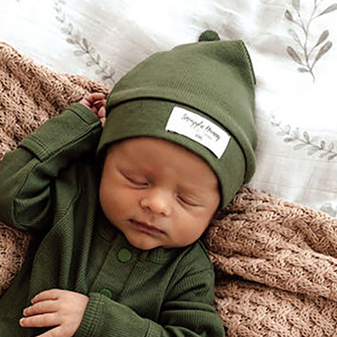 Snuggle Hunny Knotted Beanie - Olive