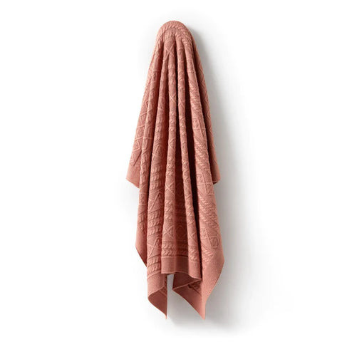 Wilson & Frenchy Knitted Cable Blanket - Cream Tan