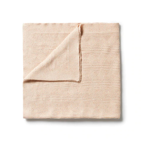 Wilson & Frenchy Knitted Jacquard Blanket - Cantaloupe Fleck