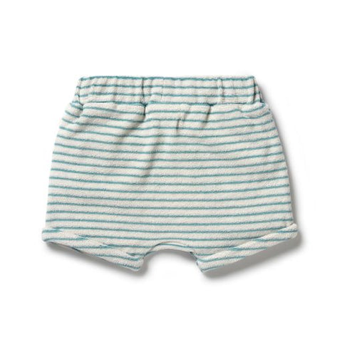 Wilson & Frenchy Organic Terry Shorts - Mineral Blue Stripe