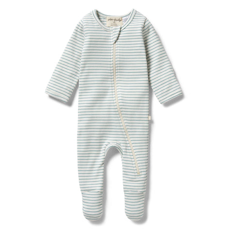 Wilson & Frenchy Arctic Organic Stripe Rib Zipsuit