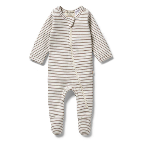 Wilson & Frenchy Dijon Organic Stripe Rib Zipsuit