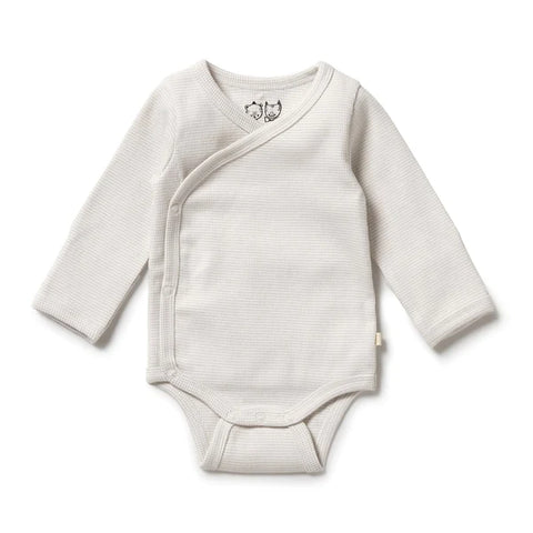 Wilson & Frenchy Organic Stripe Rib Kimono Bodysuit - Clay