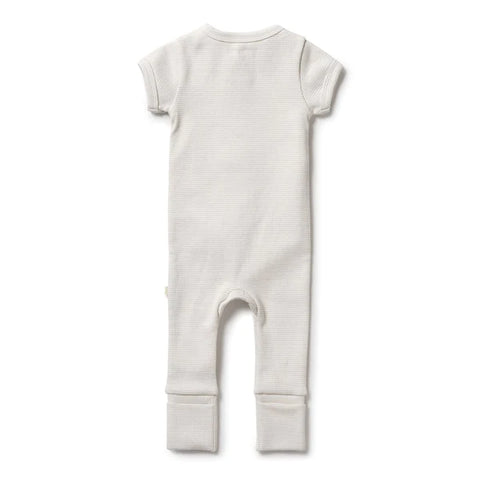 Wilson & Frenchy Organic Stripe Rib Zipsuit - Clay