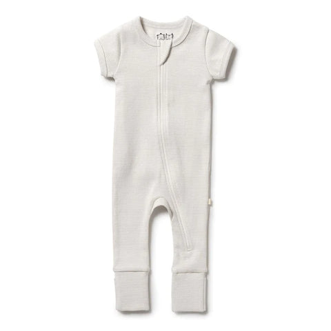 Wilson & Frenchy Organic Stripe Rib Zipsuit - Clay