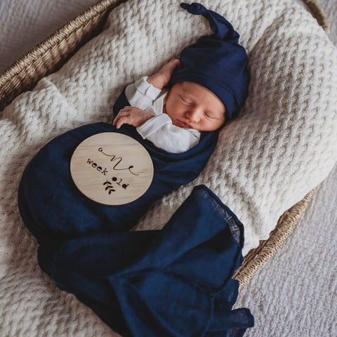 Snuggle Hunny Navy Organic Muslin Wrap